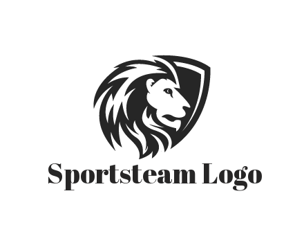 shield behind lion head