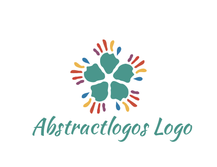 abstract hand rotating forming flower