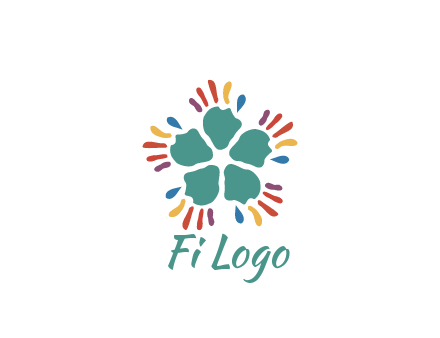 abstract hand rotating forming flower