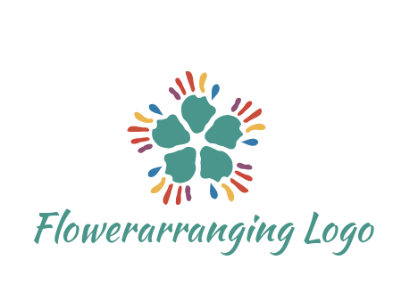 abstract hand rotating forming flower