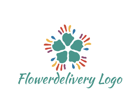 abstract hand rotating forming flower