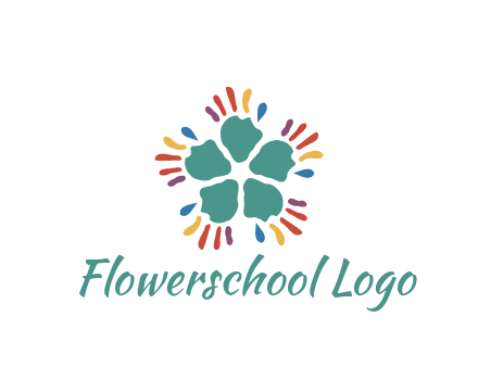 abstract hand rotating forming flower