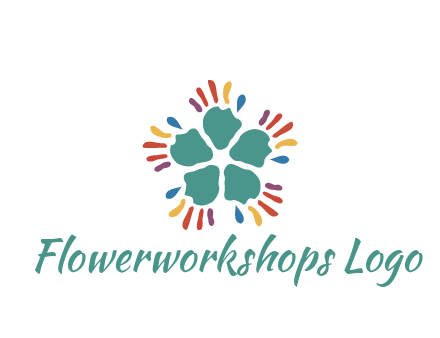 abstract hand rotating forming flower
