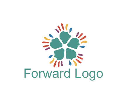 abstract hand rotating forming flower