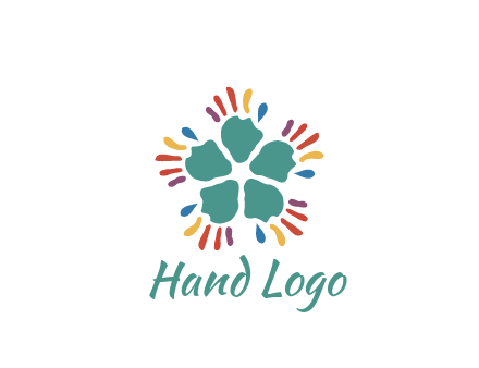 abstract hand rotating forming flower