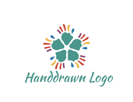 abstract hand rotating forming flower