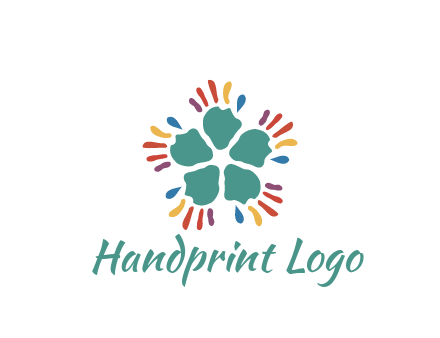 abstract hand rotating forming flower