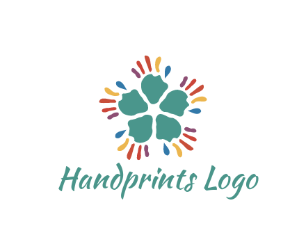 abstract hand rotating forming flower