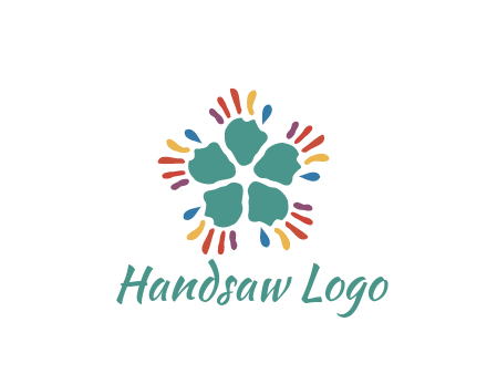 abstract hand rotating forming flower