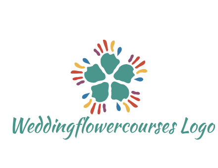 abstract hand rotating forming flower