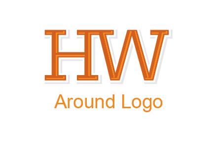 letter HW joined together
