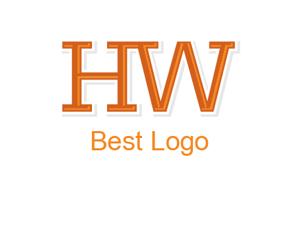 letter HW joined together