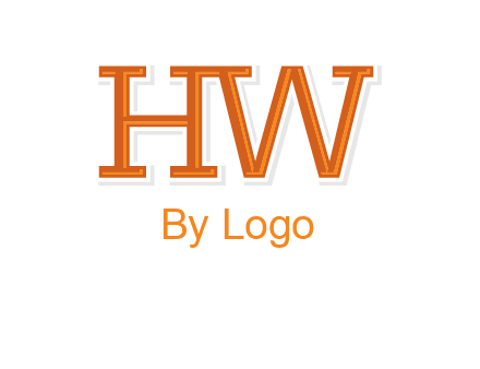 letter HW joined together