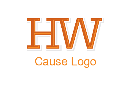 letter HW joined together