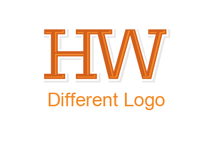 letter HW joined together