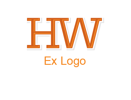 letter HW joined together