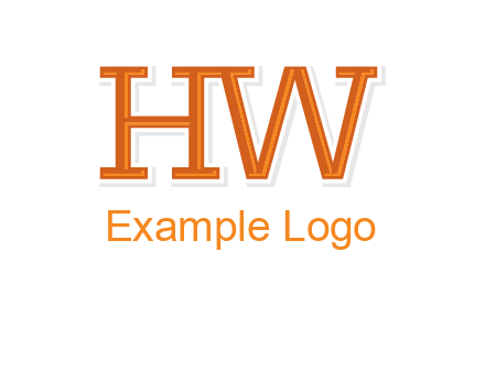 letter HW joined together