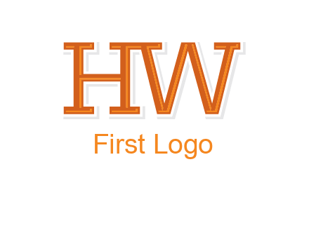 letter HW joined together