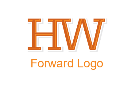 letter HW joined together