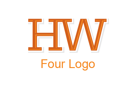 letter HW joined together