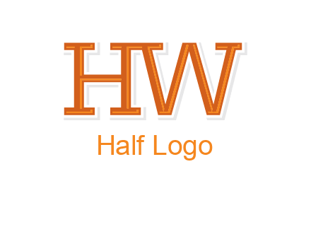 letter HW joined together