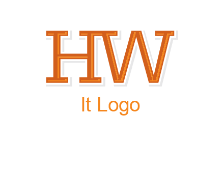 letter HW joined together