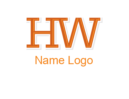 letter HW joined together