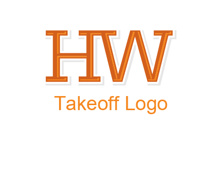 letter HW joined together