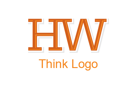 letter HW joined together