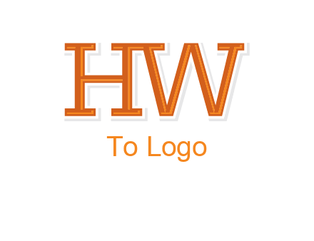 letter HW joined together