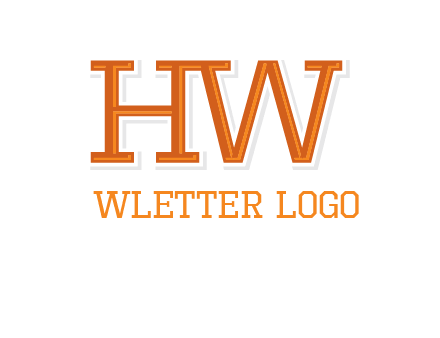 letter HW joined together