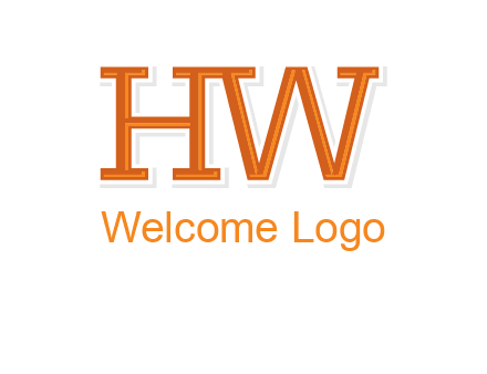 letter HW joined together