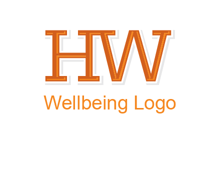 letter HW joined together