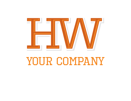 letter HW joined together