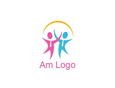 people icon with tie and swoosh