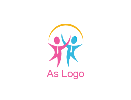 people icon with tie and swoosh