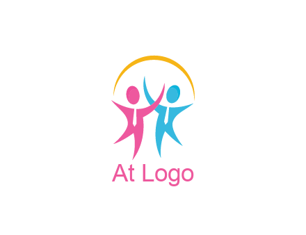 people icon with tie and swoosh
