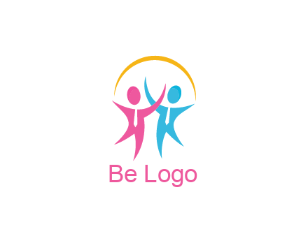 people icon with tie and swoosh
