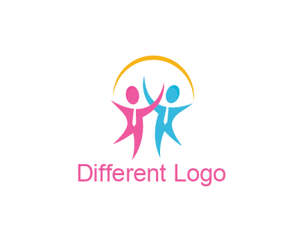 people icon with tie and swoosh