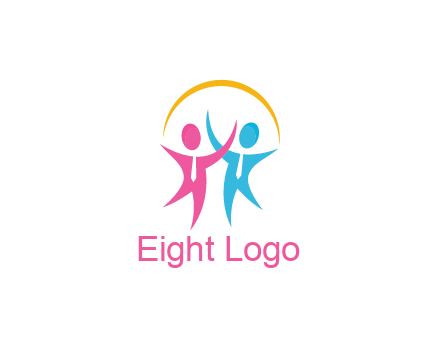 people icon with tie and swoosh