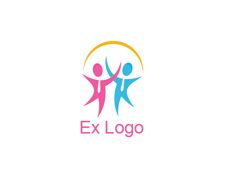 people icon with tie and swoosh