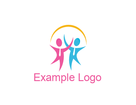 people icon with tie and swoosh