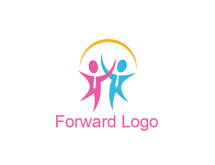 people icon with tie and swoosh