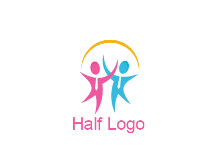 people icon with tie and swoosh
