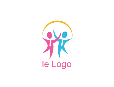 people icon with tie and swoosh