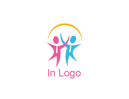 people icon with tie and swoosh
