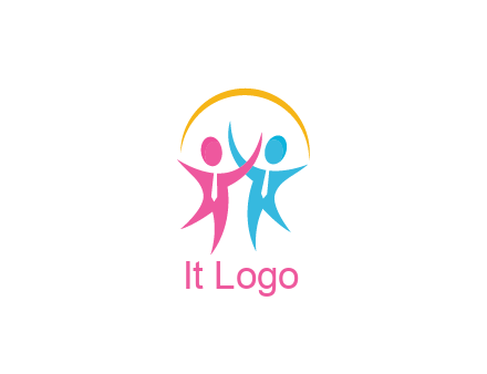 people icon with tie and swoosh