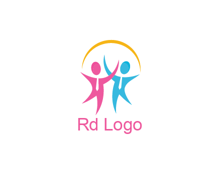 people icon with tie and swoosh