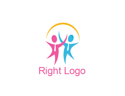 people icon with tie and swoosh