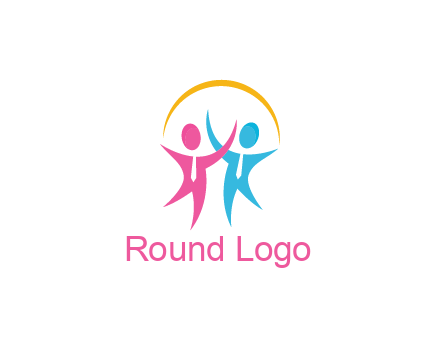 people icon with tie and swoosh